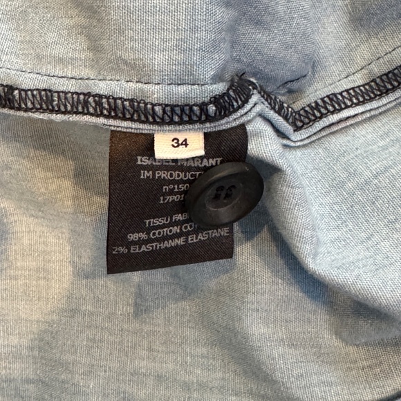 Isabel Marant Étoile Anise Denim Dress 34 S Blue Boho Relaxed Long Sleeve Cotton - Picture 10 of 11